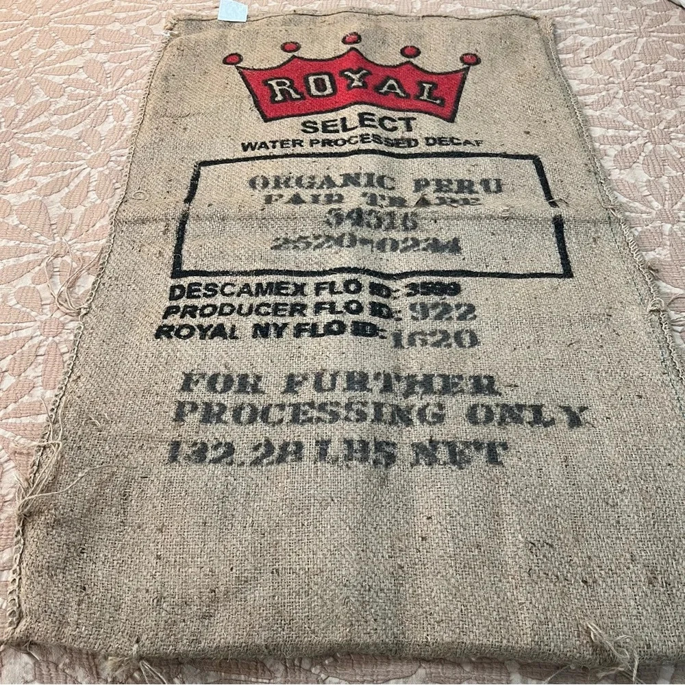 Royal Select Burlap Water Processed Decaf Coffee Bag. OS.